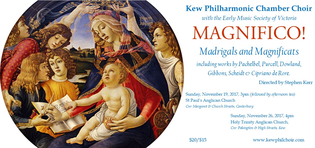 Kew Philharmonic Chamber Choir: Magnifico!
 flyer